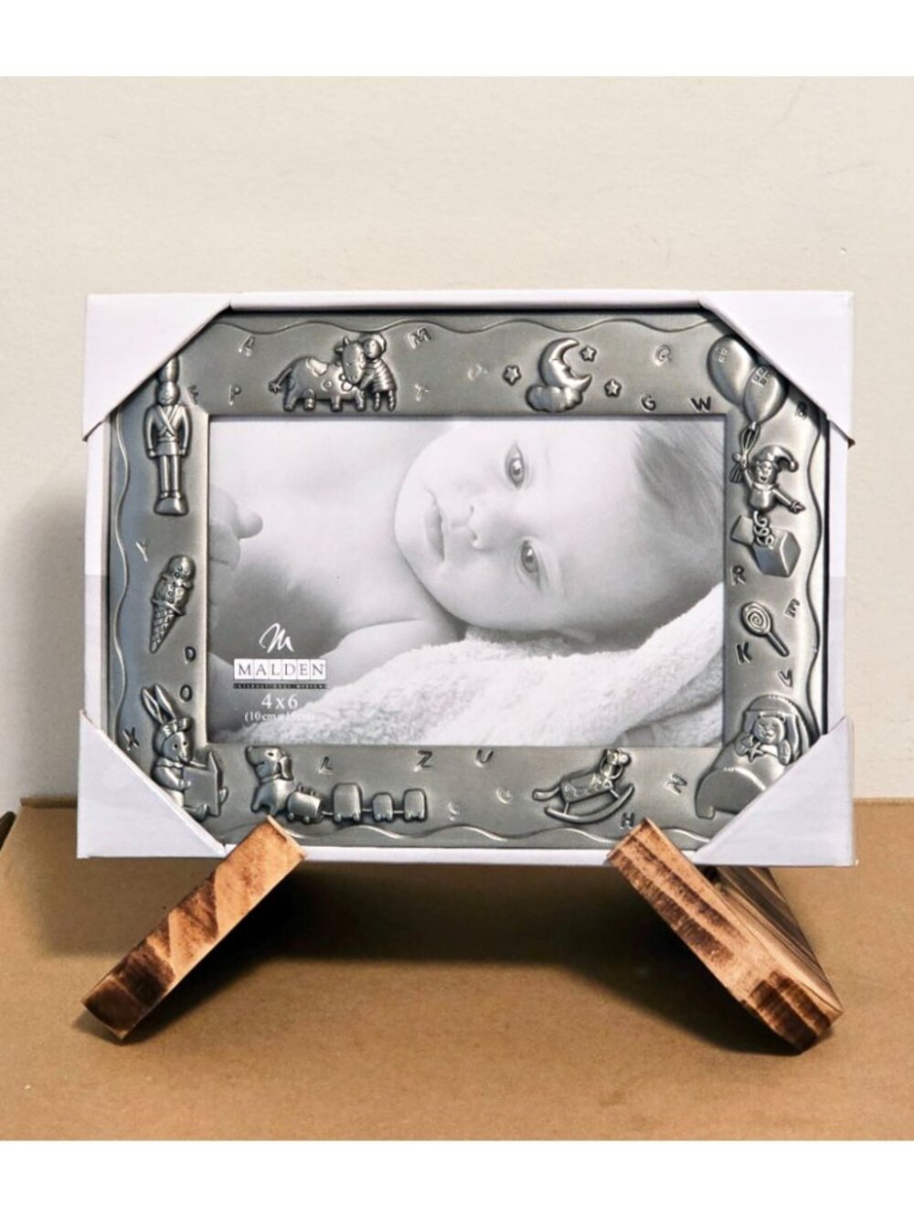 Malden Sweet Dreams Pewter 4x6 Baby Nursery Picture Frame New NIP Moon Ice Cream